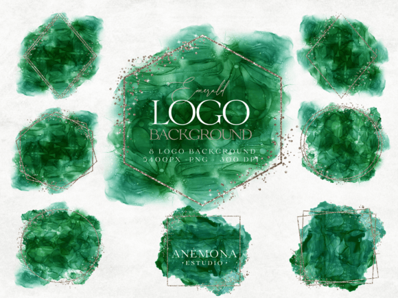 Emerald Watercolor Backgrounds Logo