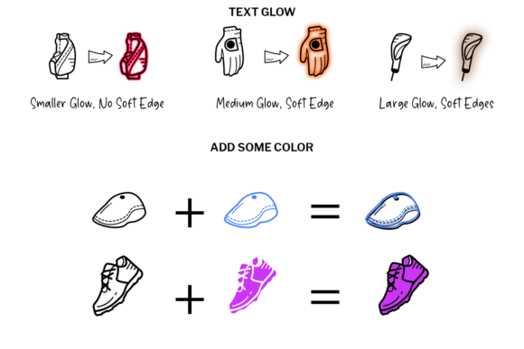 Golf Doodle Font PNG with transparent background - Preview 4