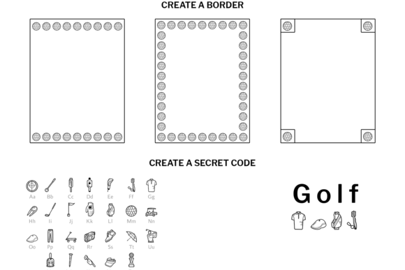 Golf Doodle Font PNG with transparent background - Preview 5