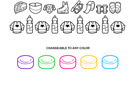 Ice Hockey Doodle Font PNG with transparent background - Preview 2