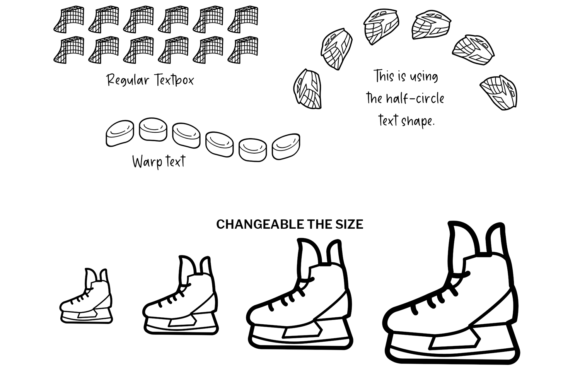 Ice Hockey Doodle Font PNG with transparent background - Preview 3