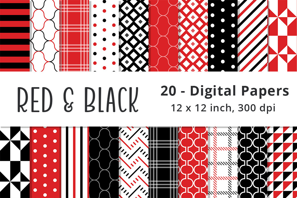 Red and Black Digital Paper Backgrounds