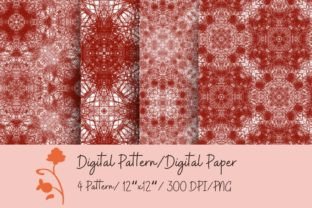 Abstract Dark Red Floral Digital Pattern Graphic by Susanna‘s Art ...
