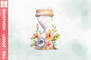Hourglass with Flower PNG Design Graphic by Rose.art · Creative Fabrica