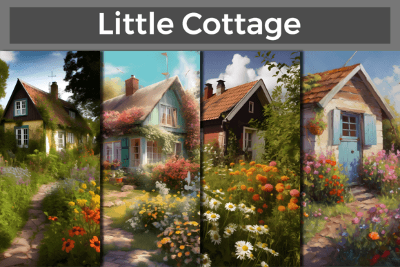 Little Cottage Background Aesthetic Art