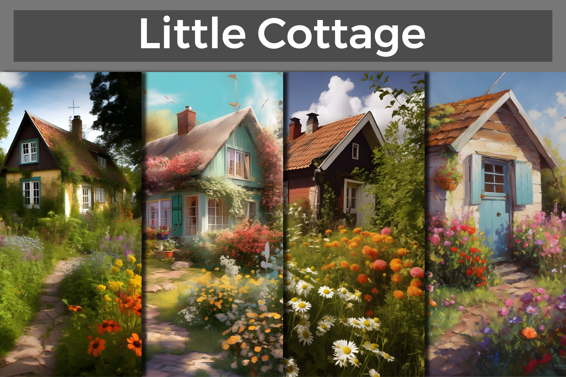 Little Cottage Background Aesthetic Art