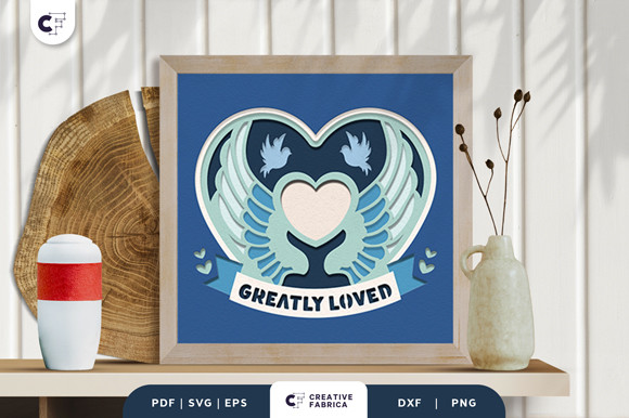 Memorial Heart Shape 3D Shadow Box · Creative Fabrica