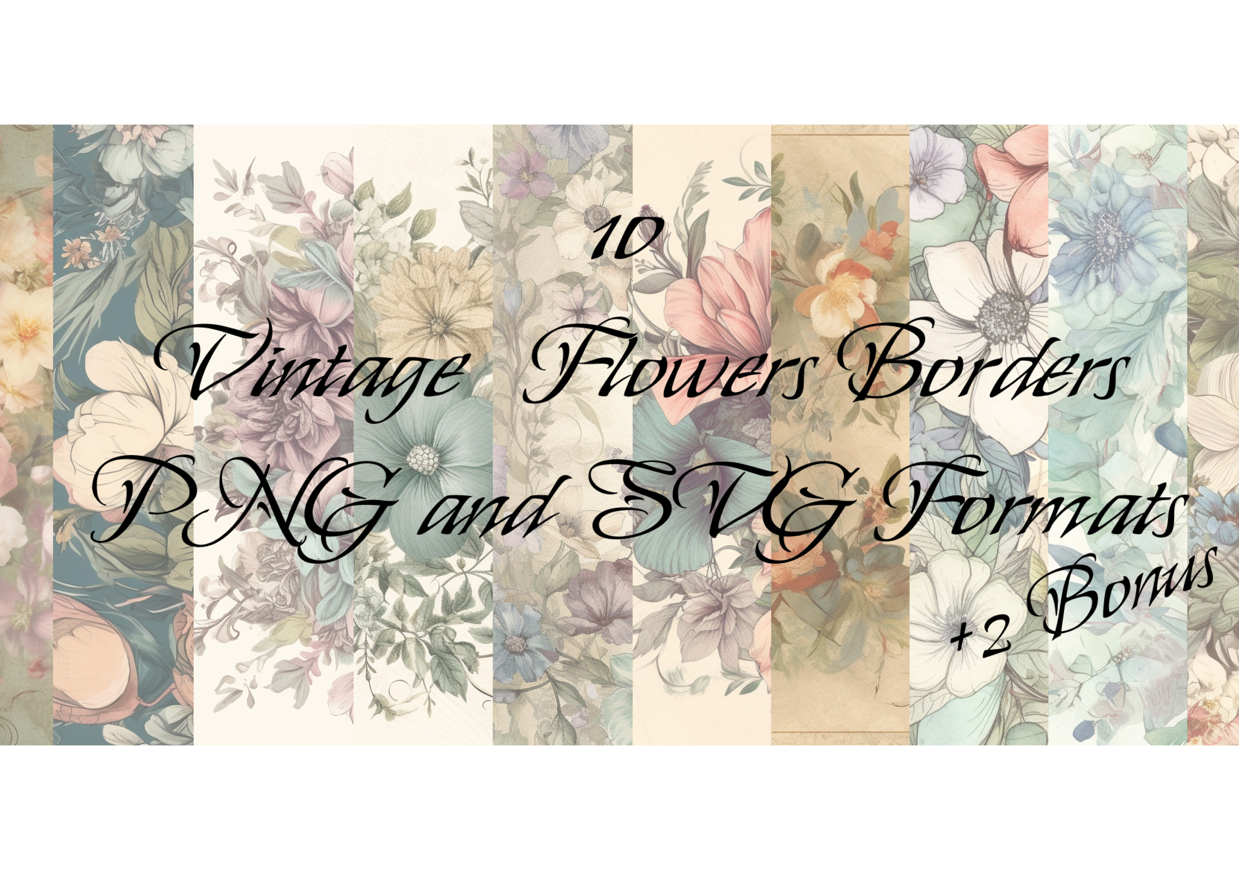 Vintage Flowers Border Graphic by Articre8ing · Creative Fabrica