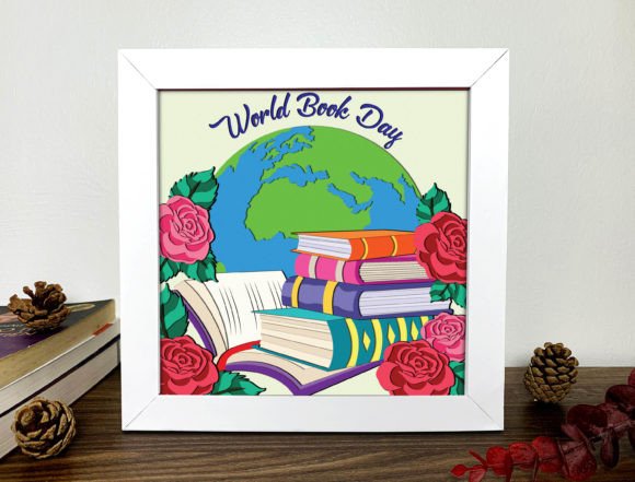 World Book Day Shadow Box 3d Svg Graphics