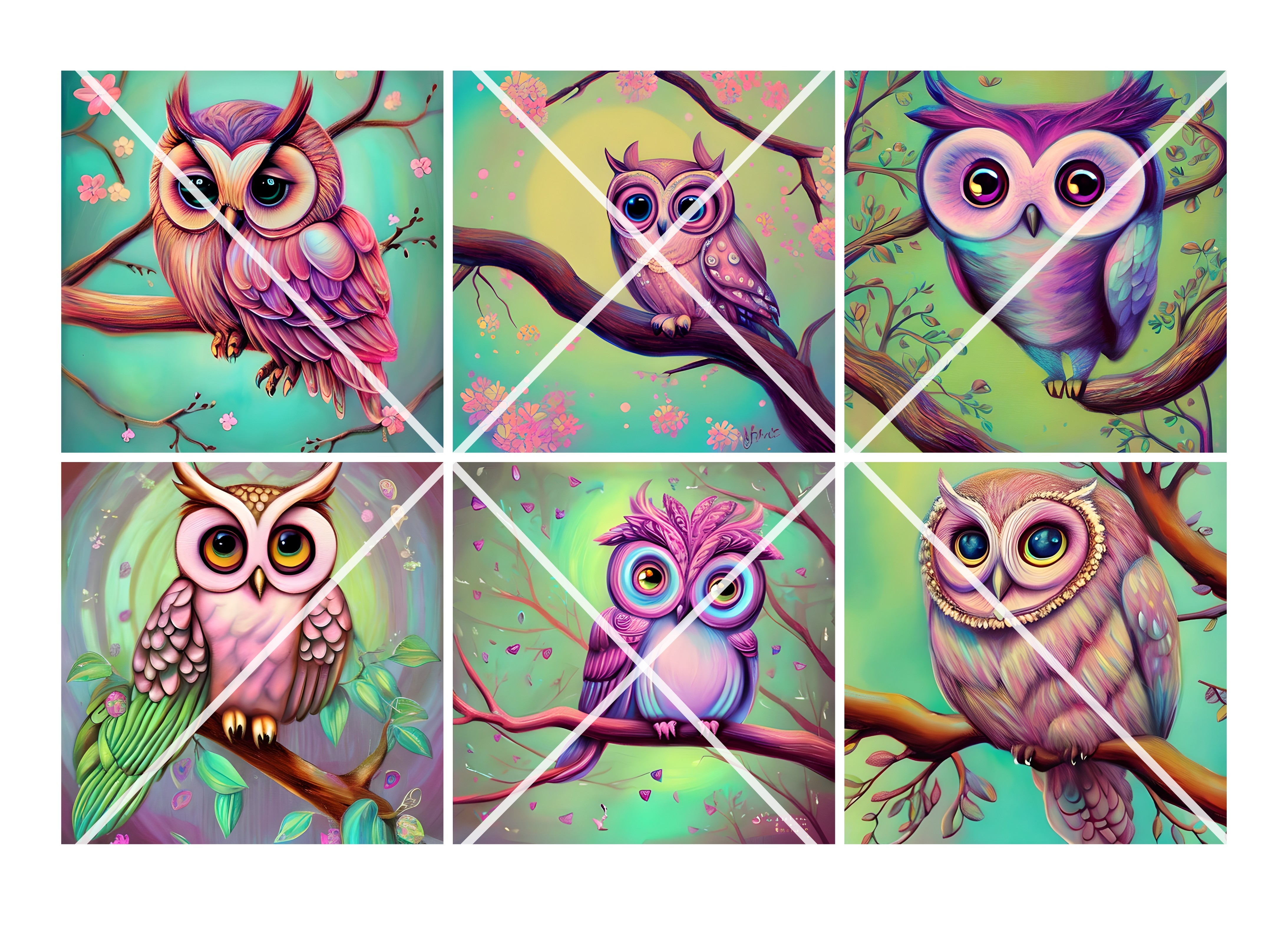 Cute Owls Backgrounds Graphic by HanneaArt · Creative Fabrica