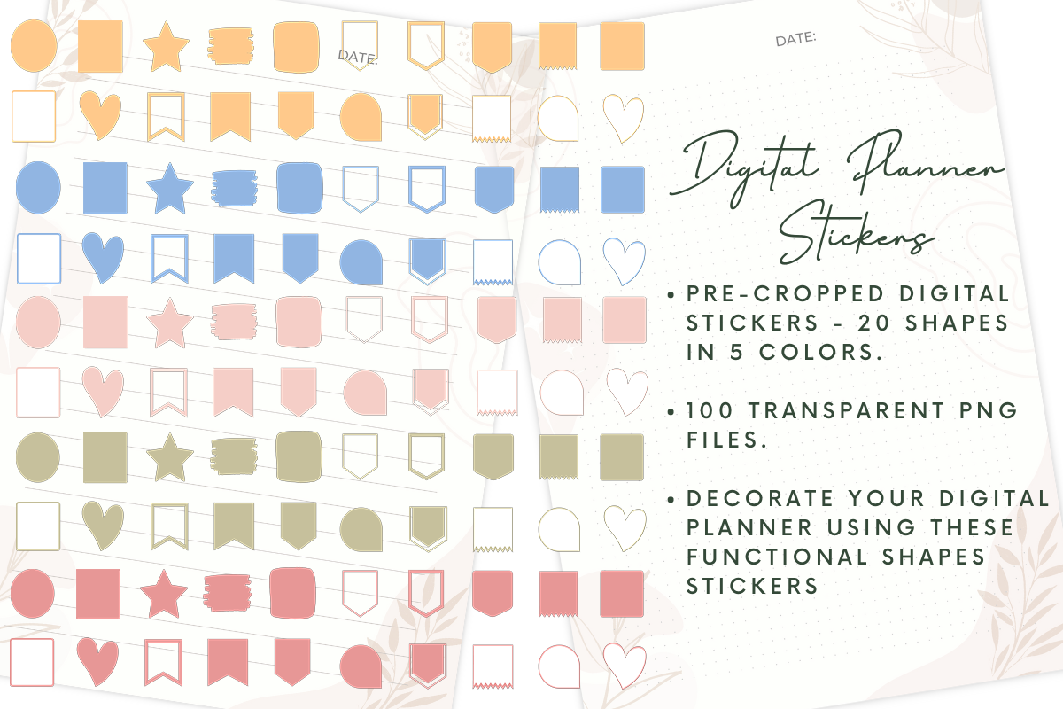 Planner Stickers Graphics Digital Planner Stickers V1 Graphic by printablepdf · Creative Fabrica