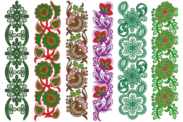 Intricate Flowers Borders Set