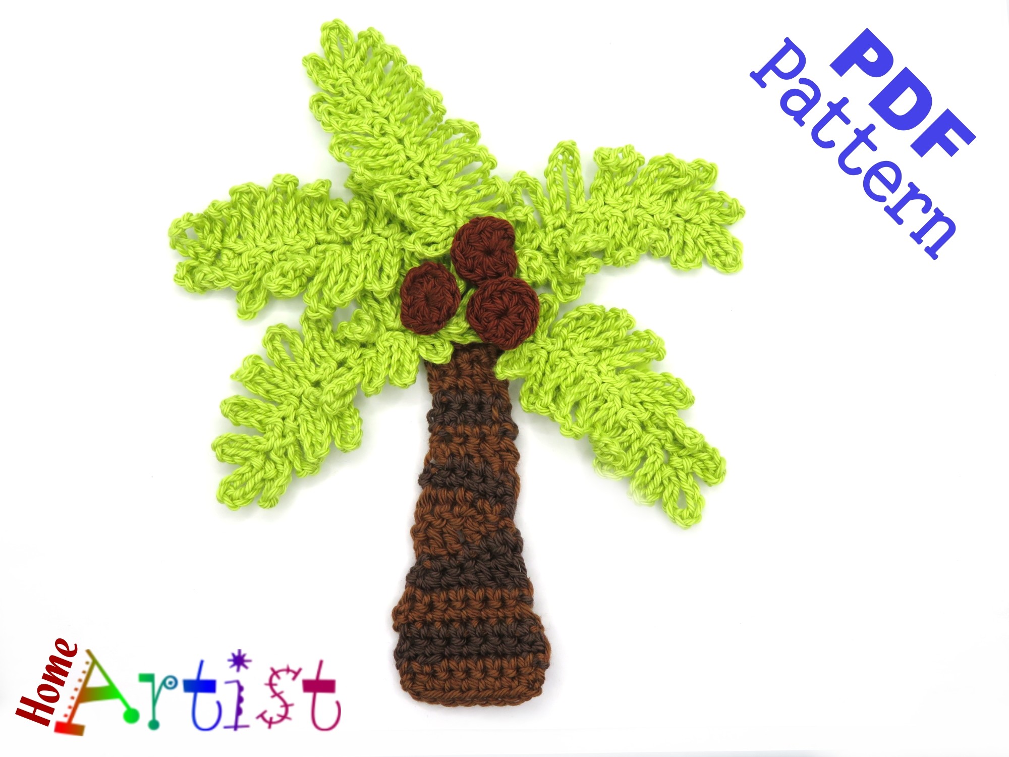 Palmtree Crochet Applique Pattern