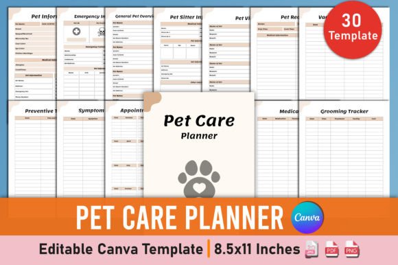 Pet Care Planner Canva Template