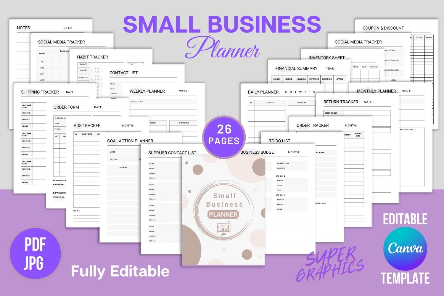 Small Business Planner Canva Template