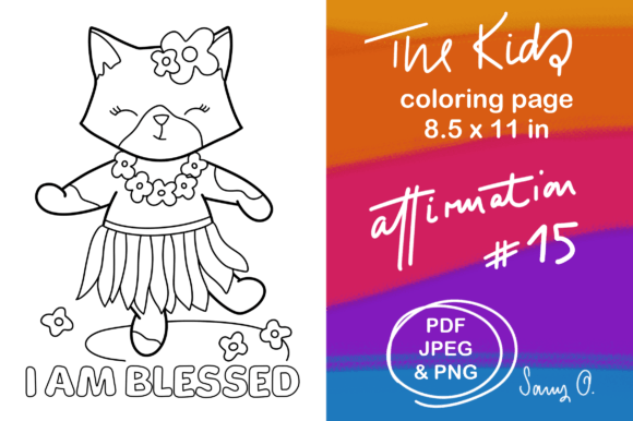 I am blessed Affirmations Cat Kitty KDP