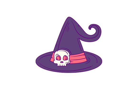 Witch Hat with Skull