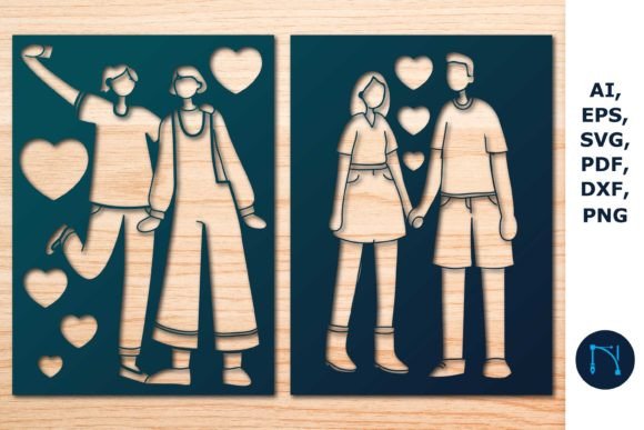 Couple Greeting Card Cutting SVG Bundle