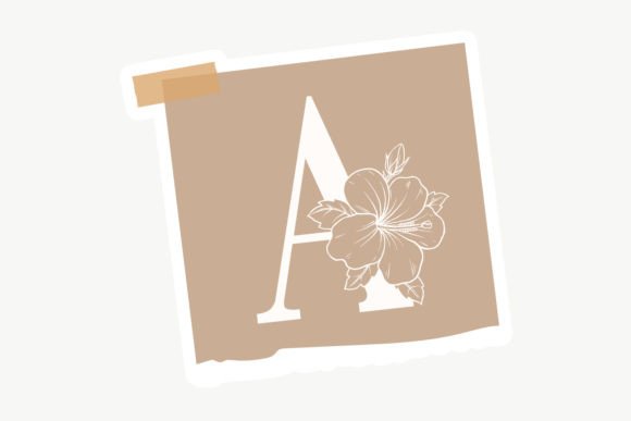 Monogram Flower Rosasine Font PNG with transparent background - Preview 1