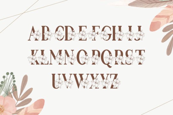 Monogram Flower Rosasine Font PNG with transparent background - Preview 2