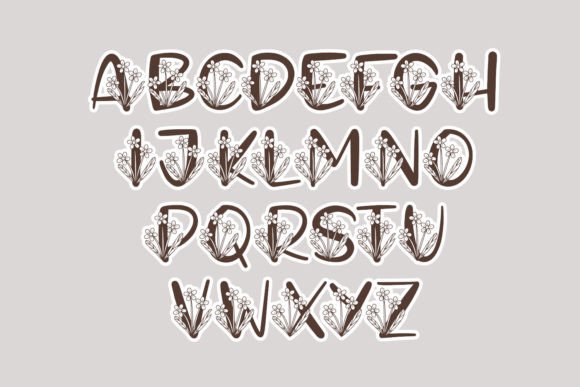 Monogram Kindy Petunia Font PNG with transparent background - Preview 2