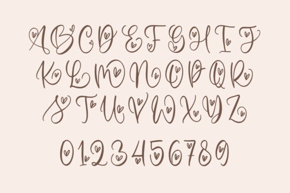Monogram Love Curly Font PNG with transparent background - Preview 2