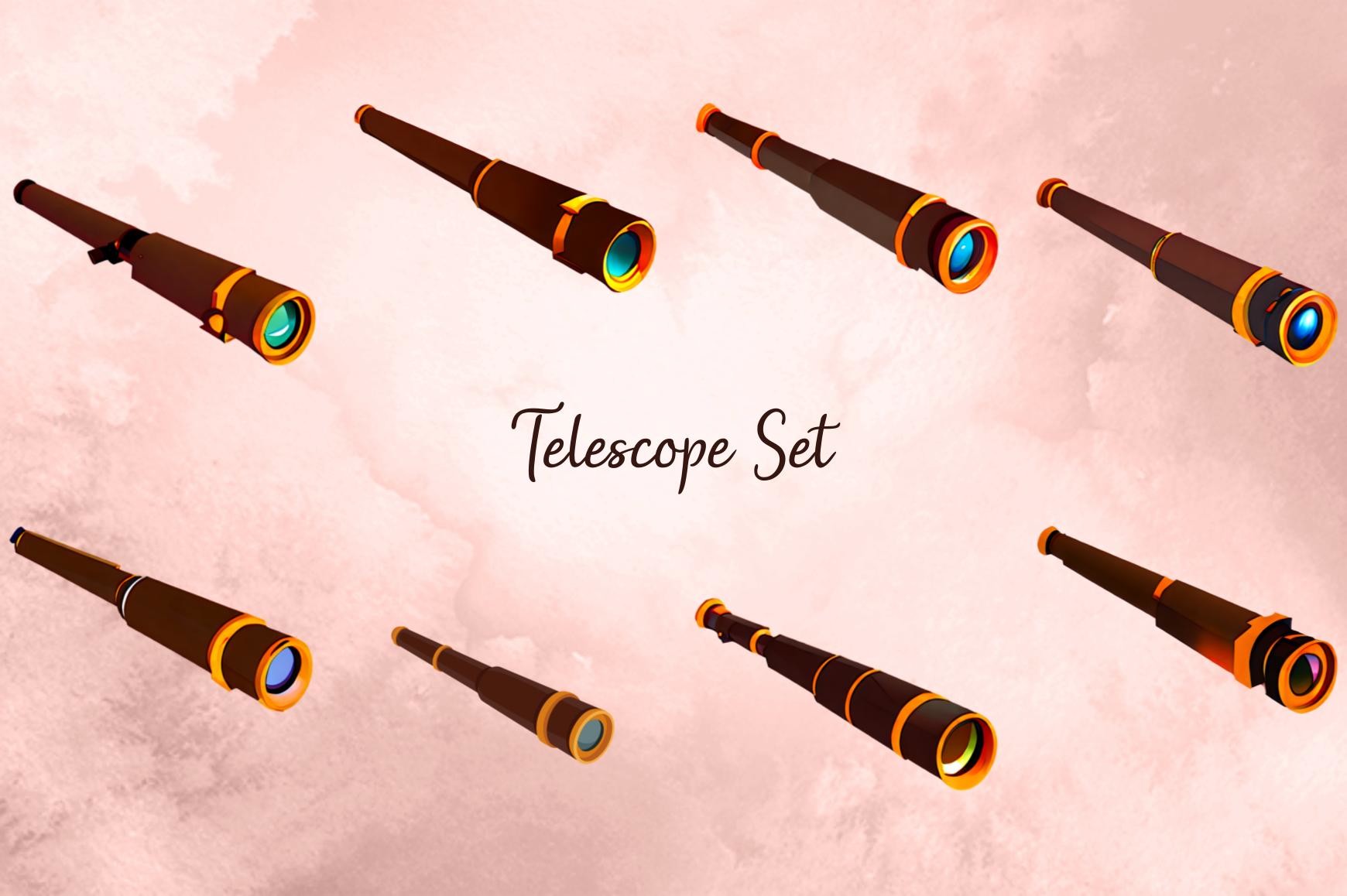 Telescope Set Graphic by Picture Pizzazz · Creative Fabrica