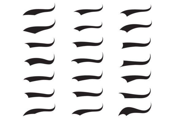 Text Tails Swoosh Baseball Sign Glyphs Graphic Decorative Elements By nurearth
