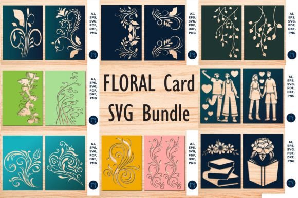 Floral Greeting Card Cutting SVG Bundle