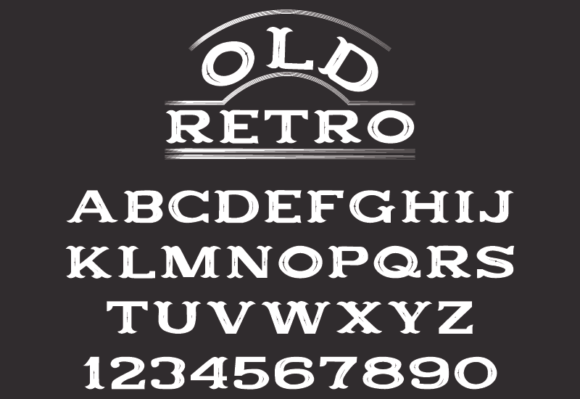 Old Retro Font PNG with transparent background - Preview 1