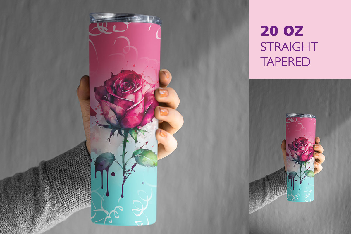 Red Rose Tumbler Sublimation 20oz Graphic by DoFloro · Creative Fabrica