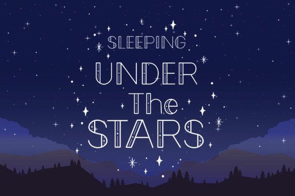 Shooting Stars Font PNG with transparent background - Preview 2