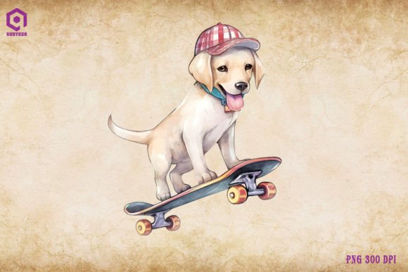 Labrador Retriever dog skateboarding SVG design for Cricut funny casual shirt and hoodie