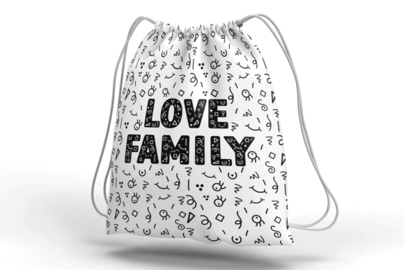 Pattern Sketch Font PNG with transparent background - Preview 2