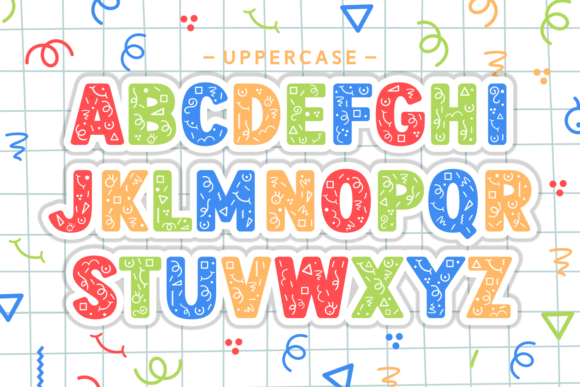 Pattern Sketch Font PNG with transparent background - Preview 3