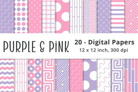 Purple and Pink Digital Paper Designs