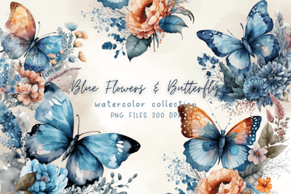 Butterfly Watercolor Flowers 16oz Libbey Graphic by sasikharn ...