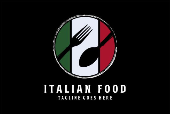Circular Italian Flag with Spoon Fork