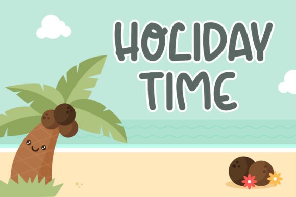 Loving Beach Font PNG with transparent background - Preview 1