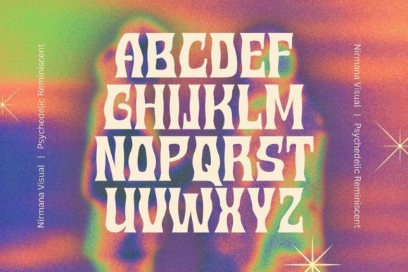 Psychedelic Reminiscent Font PNG with transparent background - Preview 2