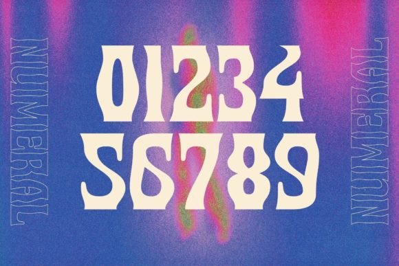 Psychedelic Reminiscent Font PNG with transparent background - Preview 3