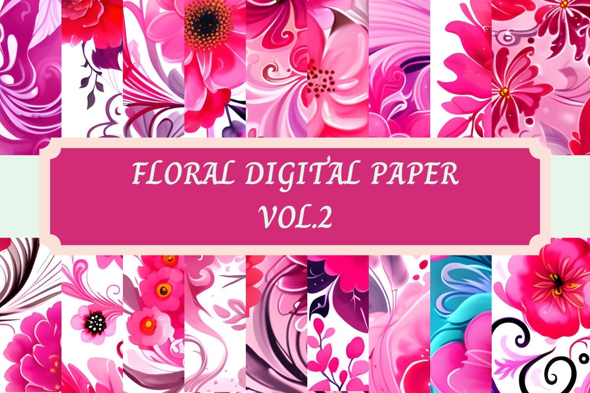 Floral Digital Paper Vol 2 Graphic by iDesign · Creative Fabrica