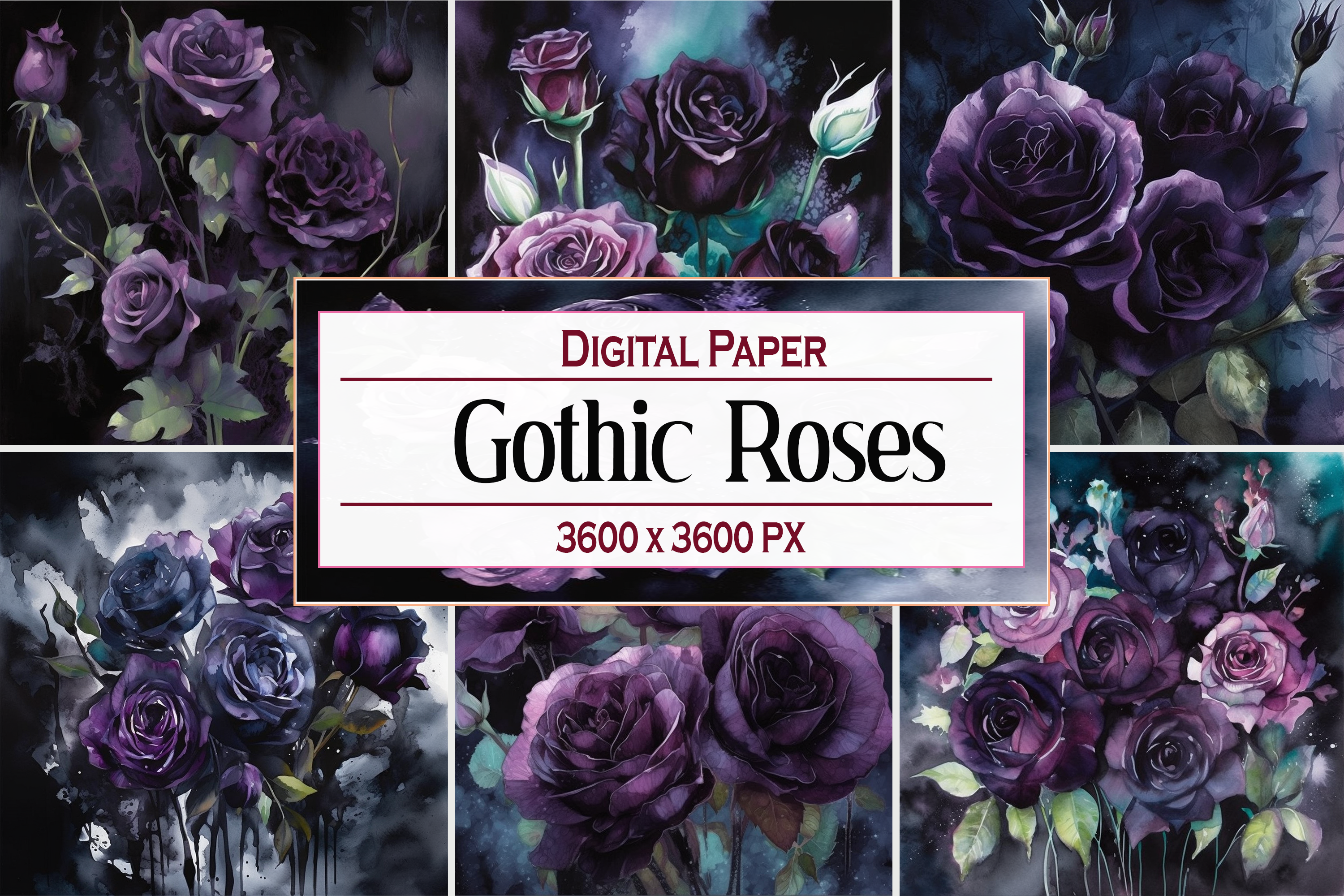 Gothic Roses Graphic by Printable Design · Creative Fabrica