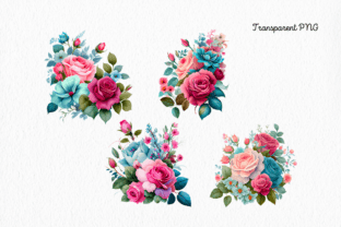Sky Blue & Pink Flowers Watercolor Graphic by FOLV · Creative Fabrica