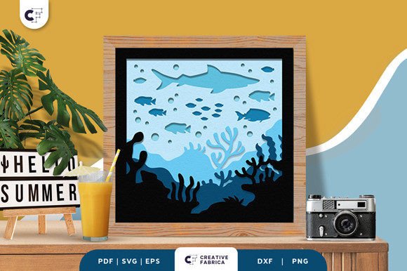 Underwater Life 3D Shadow Box Papercut Summer 3D SVG Craft By 3D SVG Crafts