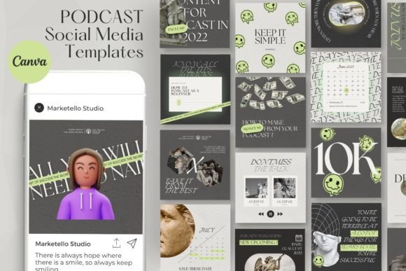 Podcast Instagram Post Templates KIT