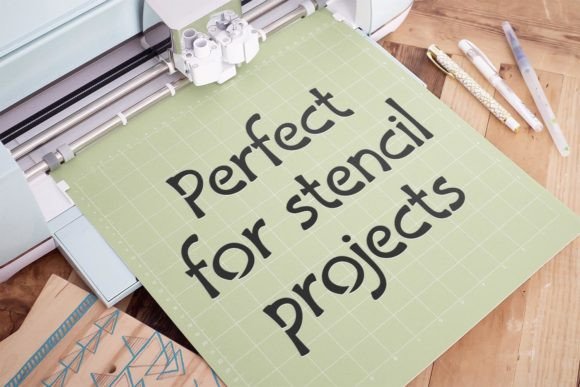 Repad Stencil Font PNG with transparent background - Preview 2