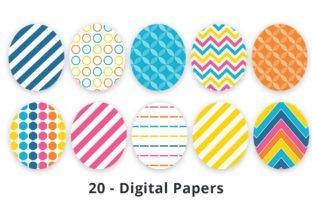 Summer Rainbow Digital Paper Patterns Graphic by Lemon Paper Lab ...