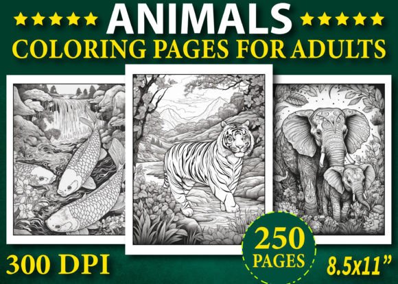 250+ Animals Coloring Pages for Adults