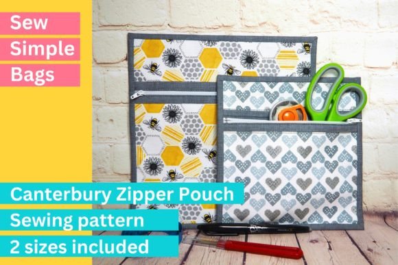 Canterbury Zipper Pouch Pattern 2 Sizes